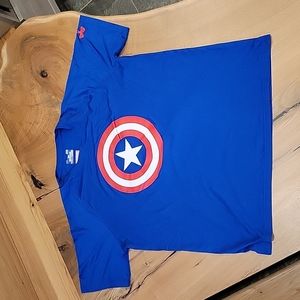 Under Armour Heatgear Marvel Captain America Shirt - Size Large